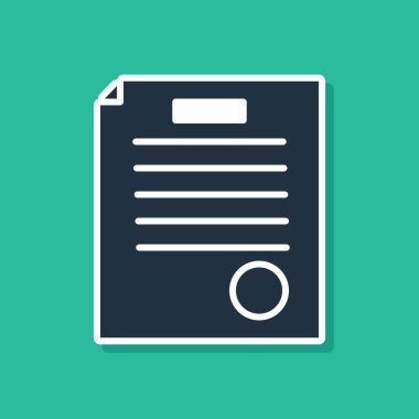 Mavi. Tutuklama emri simgesi yeşil arka planda izole edildi. Arama emri, polis raporu, mahkeme celbi. Adalet kavramı. Vektör İllüstrasyonu