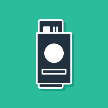 Mavi pasaport ile yeşil arka planda izole bilet simgesi. Kimlik belgesi. Konsept seyahat ve Turizm. Vektör Illustration