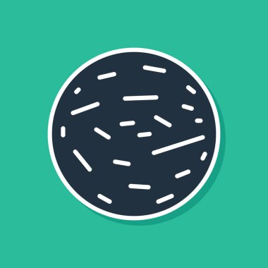 Mavi Gezegen Venüs simgesi yeşil arka planda izole edildi. Vektör İllüstrasyonu