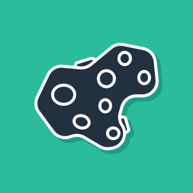 Mavi Asteroid simgesi yeşil arkaplanda izole edildi. Vektör İllüstrasyonu