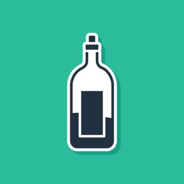 Yeşil arka planda izole edilmiş mavi şarap ikonu. Vektör İllüstrasyonu