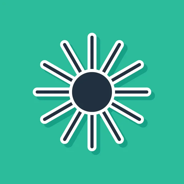 Icône Soleil Bleu isolée sur fond vert. Symbole estival. Bonne journée ensoleillée. Illustration vectorielle — Image vectorielle