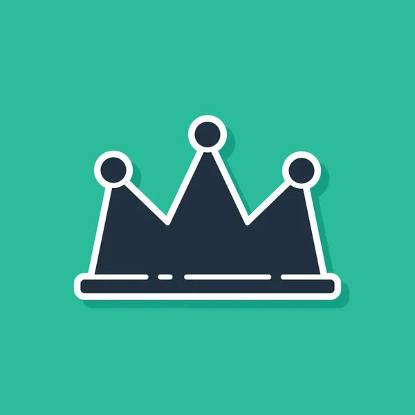 Blue Crown ikonen isolerad på grön bakgrund. Vektor Illustration — Stock vektor