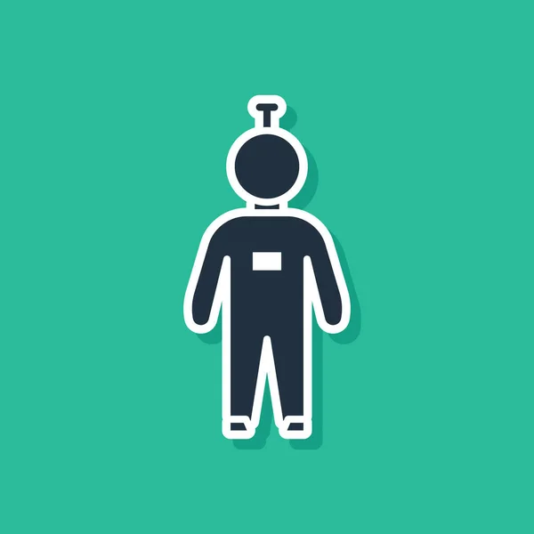 Blue Astronaut icon isolated on green background. Vector Illustration — ストックベクタ