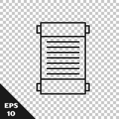 Black line Decree, paper, parchment, scroll icon icon isolated on transparent background. Vector Illustration