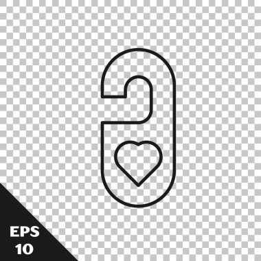 Siyah çizgi Lütfen şeffaf arkaplanda izole edilmiş kalp ikonu ile rahatsız etmeyin. 8 Mart. Uluslararası Mutlu Kadınlar Günü. Vektör İllüstrasyonu