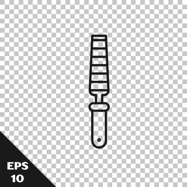 Ahşap simgesi için siyah çizgi keski aracı şeffaf arkaplanda izole edildi. Vektör İllüstrasyonu