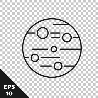 Mars Gezegeni simgesi, saydam arkaplanda izole edilmiş. Vektör İllüstrasyonu