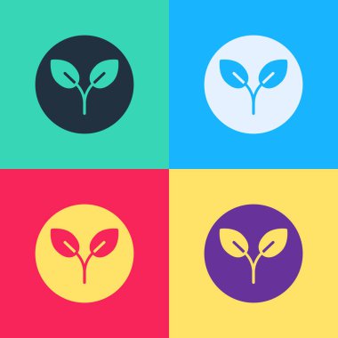 Pop Art Bio yakıt ikonu renk arkaplanında izole edildi. Çevre biyografisi. Yeşil çevre ve geri dönüşüm. Vektör İllüstrasyonu