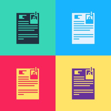 Pop Art Davası kağıt simgesi renk arkaplanında izole edildi. Vektör İllüstrasyonu