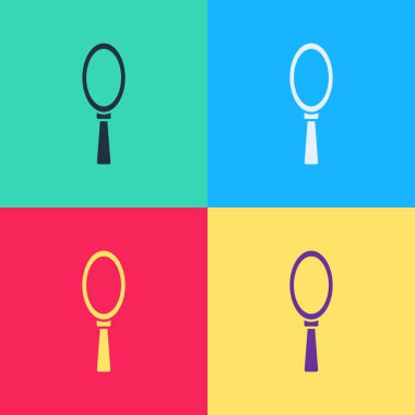 Pop Art Magic el aynası ikonu renk arkaplanda izole edilmiş. Vektör İllüstrasyonu