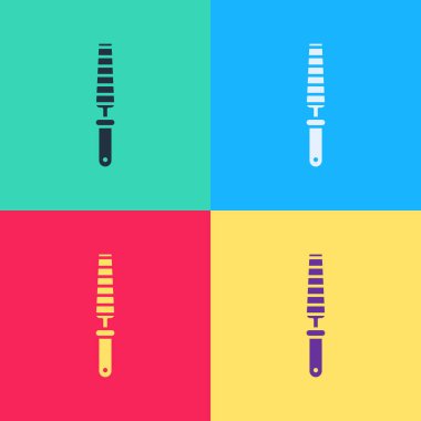 Ahşap simge için keski aracı renk arkaplanında izole edildi. Vektör İllüstrasyonu