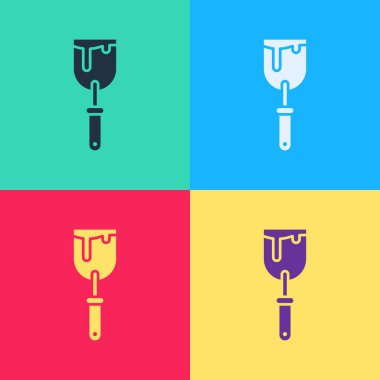 Pop Art Putty bıçak ikonu renk arkaplanında izole edilmiş. Spatula tamir aleti. Yağma ya da boya aletleri. Vektör İllüstrasyonu