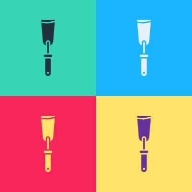 Pop Art Putty bıçak ikonu renk arkaplanında izole edilmiş. Spatula tamir aleti. Yağma ya da boya aletleri. Vektör İllüstrasyonu