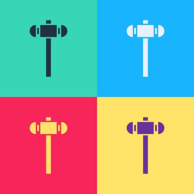 Pop Art Balyoz simgesi renk arkaplanında izole edildi. Vektör İllüstrasyonu
