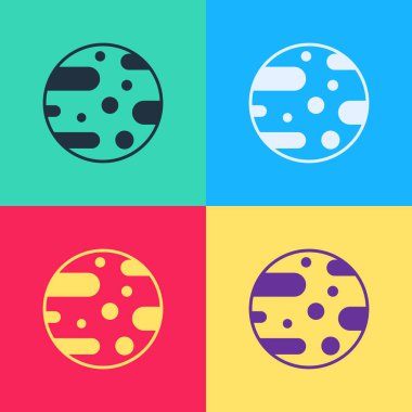 Pop Art Planet Mars simgesi renk arkaplanında izole edildi. Vektör İllüstrasyonu