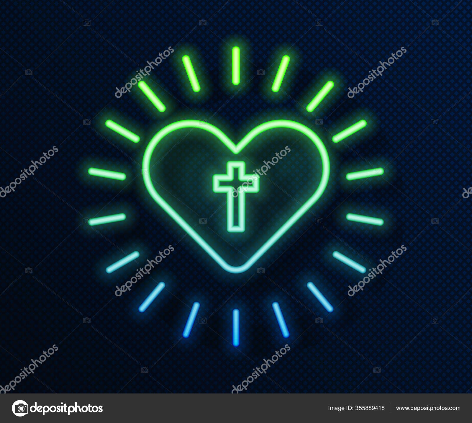 Glowing neon download icon isolated on white Vector Image