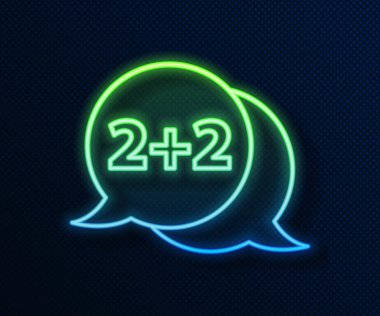 Parlayan neon hattı Geometrik şekil koni simgesi mavi arkaplanda izole edildi. Soyut şekil. Geometrik süs. Vektör İllüstrasyonu