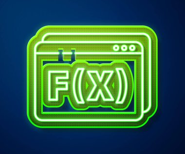 Parlayan neon hattı Geometrik figür Pentagonal prizma simgesi mavi arkaplanda izole edildi. Soyut şekil. Geometrik süs. Vektör İllüstrasyonu