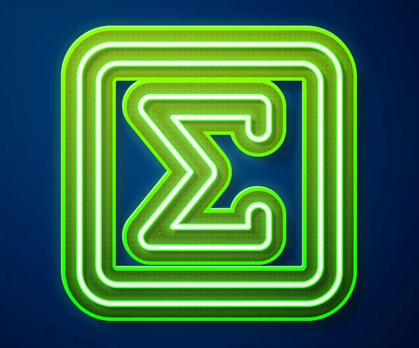 Glödande neon linje Geometrisk figur Fyrkantig ikon isolerad på blå bakgrund. Abstrakt form. Geometrisk prydnad. Vektor Illustration — Stock vektor