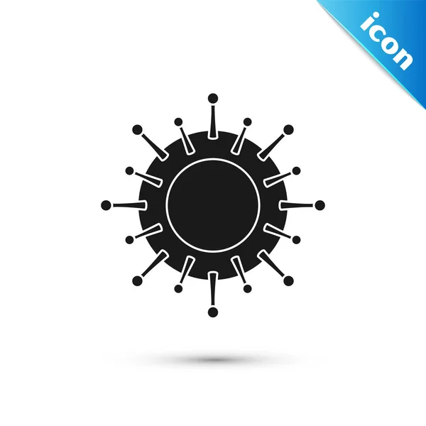Grå virus ikon isolerad på vit bakgrund. Coronavirus 2019-nCoV. Bakterier och bakterier, cellcancer, mikrob, svampar. Vektor Illustration — Stock vektor