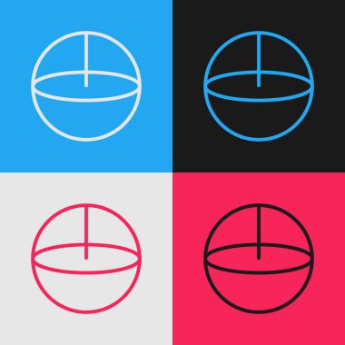 Pop sanat çizgisi hesap makinesi simgesi renk arkaplanında izole edildi. Muhasebe sembolü. İş hesaplamaları matematik eğitimi ve finans. Vektör İllüstrasyonu