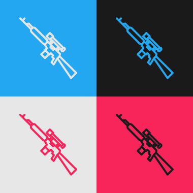 Dürbünlü dürbünlü dürbünlü dürbünlü dürbünlü tüfek. Vektör İllüstrasyonu