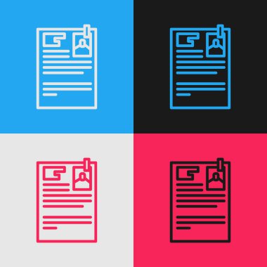 Pop Art Line Hukuk Bürosu kağıt simgesi renk arkaplanında izole edildi. Vektör İllüstrasyonu