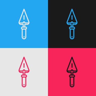 Pop Art Line Trowel simgesi renk arkaplanında izole edildi. Vektör İllüstrasyonu