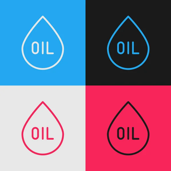 Pop Konst Linje Olja Droppe Ikon Isolerad Färg Bakgrund Vektor — Stock vektor