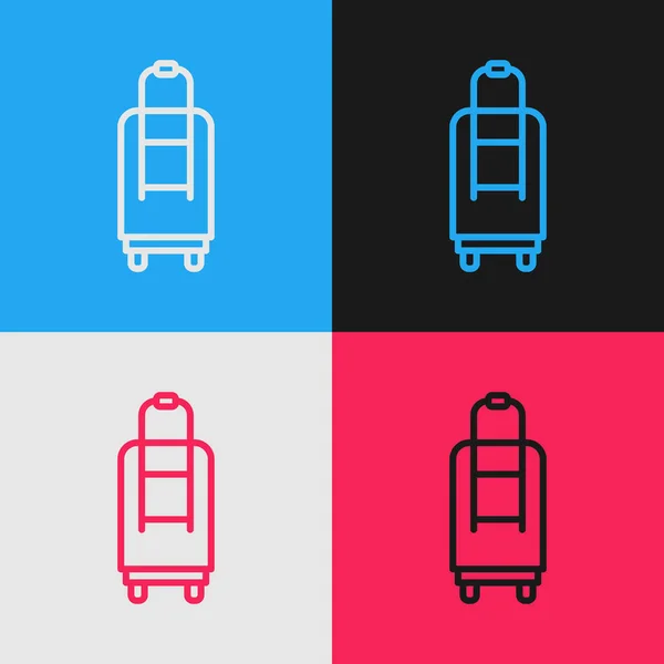 Pop Art Line Valise Pour Icône Voyage Isolée Sur Fond — Image vectorielle