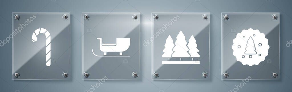 Set Cookie Biscuit Chocolate Christmas Trees Christmas Santa Claus Sleigh Royalty Free Stock Vectors