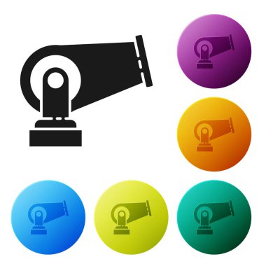 Siyah Top simgesi beyaz arkaplanda izole edildi. Simgeleri renk daire düğmelerine ayarla. Vektör İllüstrasyonu