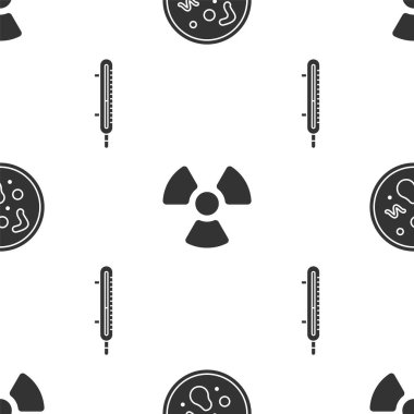 Bakteri, Radyoaktif ve Meteoroloji termometresini kusursuz kalıba göre ayarlayın. Vektör