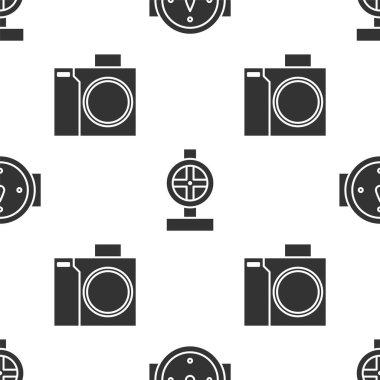 Rüzgar gülünü, endüstriyel metalik boruları, kapakçığı ve fotoğraf makinesini kusursuz desenli dalgıçlar için ayarla. Vektör