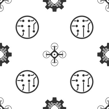 İşlemci, İHA ve İşlemci 'yi kusursuz desene ayarlayın. Vektör