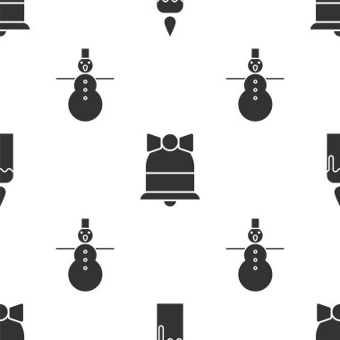 Mum yakma, Noel çanı çalma ve Noel kardan adamını kusursuz bir şekilde yerleştirin. Vektör