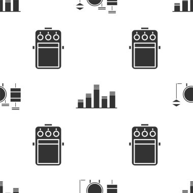 Davulları, Müzik Dengeleyiciyi ve Gitar Pedalını kusursuz bir şekilde ayarla. Vektör