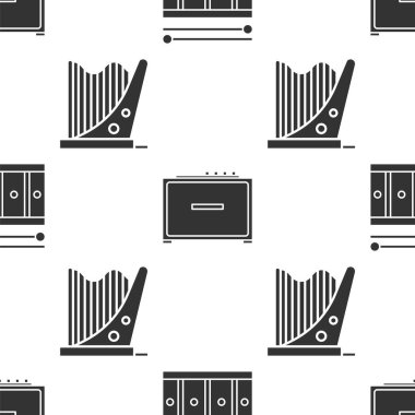 Davulları bagetlerle, Gitar amplifikatörüyle ve Harp 'ı pürüzsüz bir şablona ayarla. Vektör