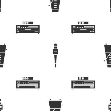 Metronome 'u sarkacın hareketine ayarlayın, mikrofon ve müzik CD oynatıcısını kusursuz desene ayarlayın. Vektör