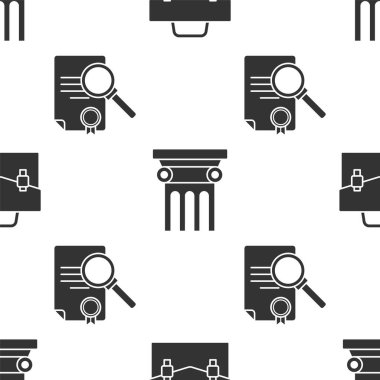 Evrak çantası, Hukuk Sütunu ve Belge 'yi kusursuz şablona göre ayarla. Vektör