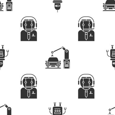 Robot, Endüstriyel Robot Robot Kol Kolu ve İşçi Robot 'u kusursuz kalıba sokun. Vektör
