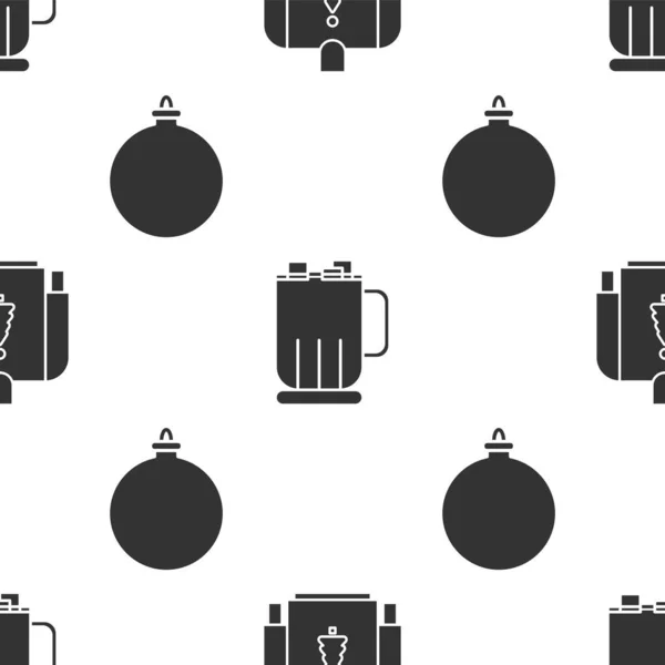 Noel süveteri, kremalı sıcak çikolata kupası ve Noel balosu. Vektör — Stok Vektör