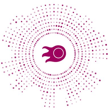 Mor Ateş Topu simgesi beyaz arkaplanda izole edildi. Soyut çember rastgele noktalar. Vektör İllüstrasyonu