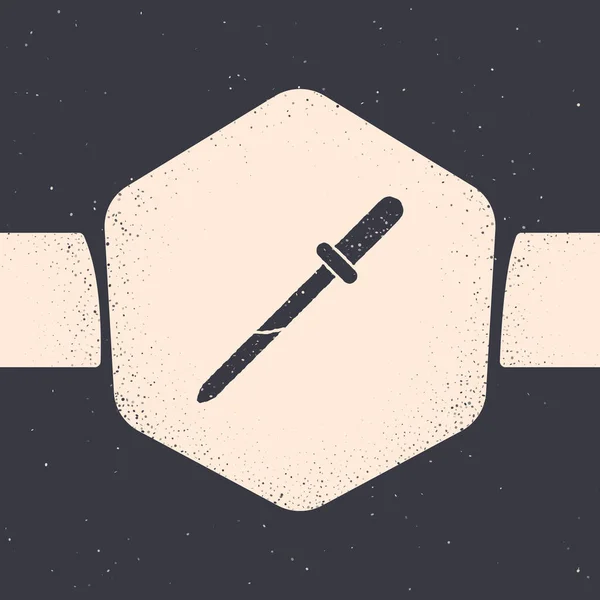 Grunge Pipette Icon Isolated Grey Background Element Medical Chemistry Lab — 스톡 벡터