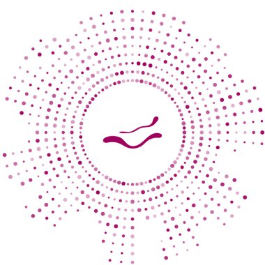 Mor Ebola virüsü ikonu beyaz arka planda izole edilmiş. Soyut çember rastgele noktalar. Vektör İllüstrasyonu