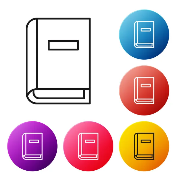 Zwarte Lijn Gebruikershandleiding Pictogram Geïsoleerd Witte Achtergrond Handleiding Boek Instructie — Stockvector