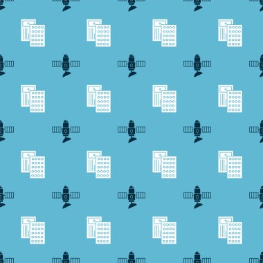 Uydu ve hapları kusursuz desenli su toplamaya ayarlayın. Vektör