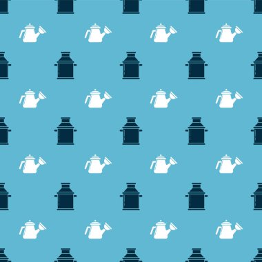 Süt ve sulama için konteynırları kusursuz desenlere ayarlayın. Vektör