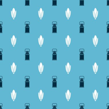 Süt ve mısır konteynırını dikişsiz desene göre ayarla. Vektör